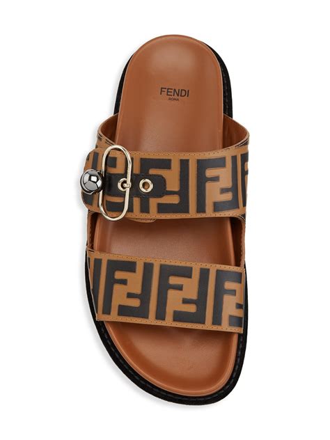 brown fendi sandals|fendi open toe flat sandals.